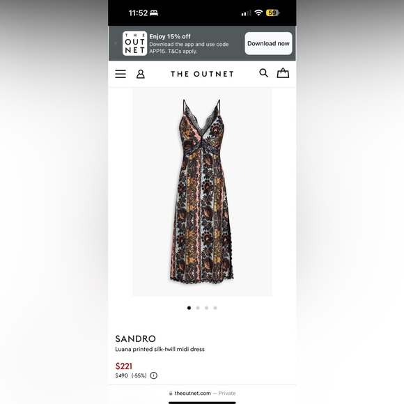 Size 36 Sandro lace silk dress - Picture 3 of 9